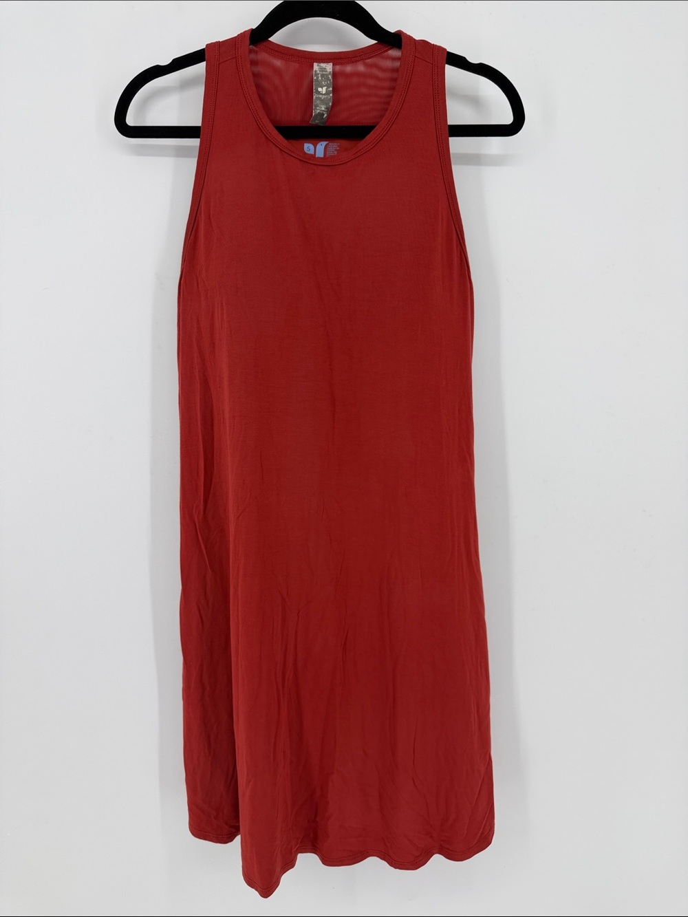 SheBird Size 5 M/L Burnt Orange Tank Dress Built In Bra Pockets Midi